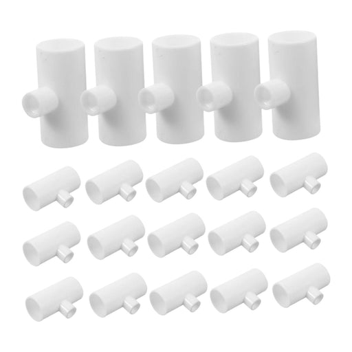 Crofta 20x Chicken Waterer PVC Tee Fittings Sturdy for Poultry Waterer Cups Nipples