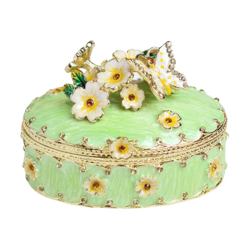 Crofta Jewelry Box Alloy Tabletop Creative Treasure Case Decorative Box Trinket Box Green