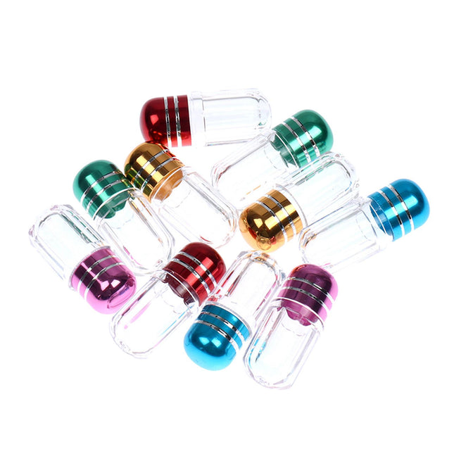 Crofta 10 Pieces Portable Capsule Pill Case Clear Dustproof for Purse Pocket