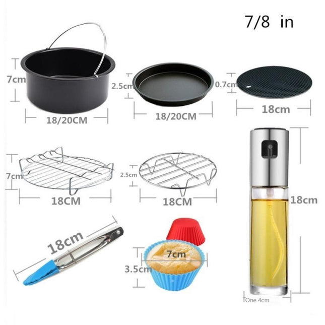 Crofta 13Pcs Air Fryer Accessories Non Stick for BBQ Baking Cooking  6inch