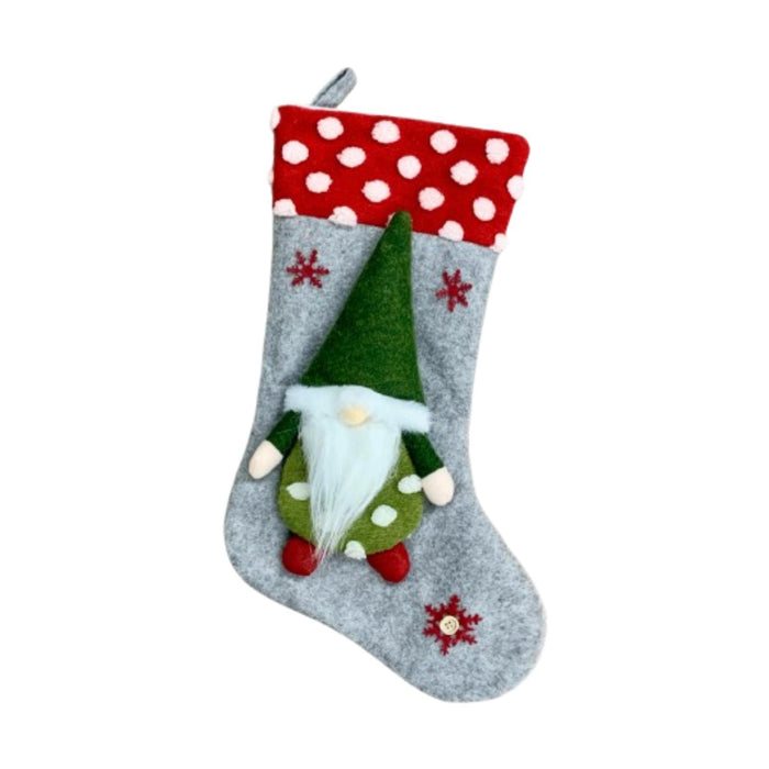 Crofta Xmas Hanging Stocking Decoration Treat Bag Holiday Family Christmas Stocking Gray