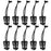 Crofta 10pcs Outdoor Molle Elastic Cord Webbing Hang Buckle Roll Clips Black