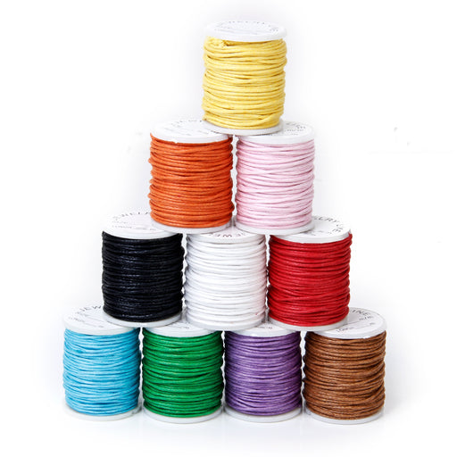 Crofta 10 Rolls Mixed Color Waxed Cotton Cord String Beading Thread 1mm