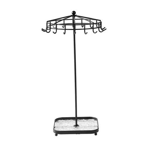 Rotating Jewelry Holder Iron Jewelry Display Rack for Necklace Ring Bracelet Black