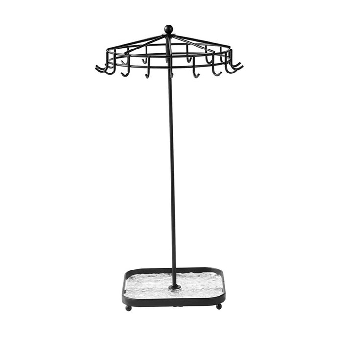 Rotating Jewelry Holder Iron Jewelry Display Rack for Necklace Ring Bracelet Black