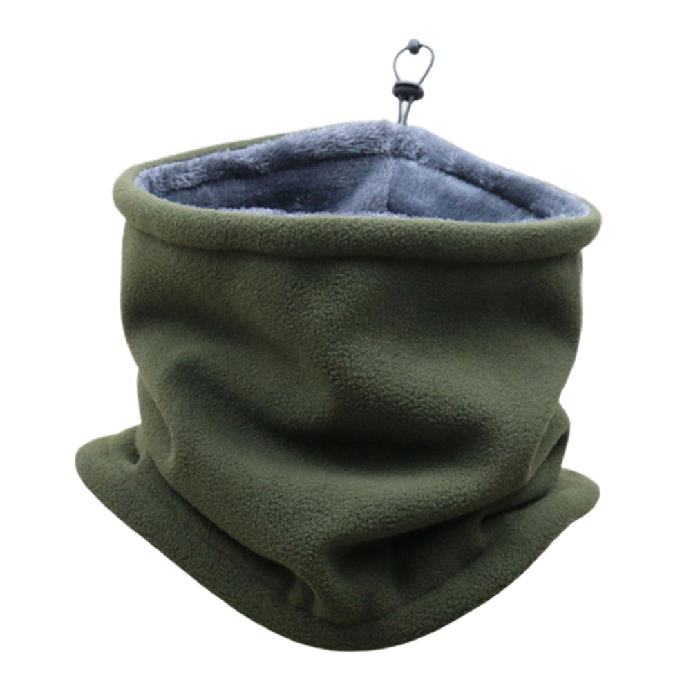 Winter Fleece Neck Gaiter Windproof Scarf Wrap for Running Motorcycle Hiking Green