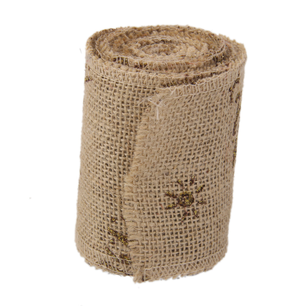 3M Hessian Burlap Wire Edge Ribbon for Christmas Craft Decor 9.5cm