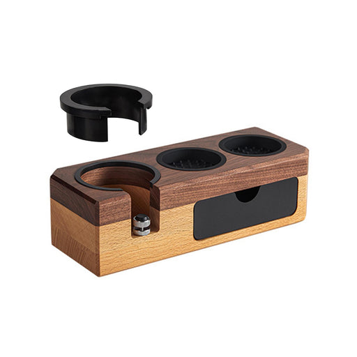 Wooden Tamper Station Durable Portafilter Holder for Restaurant Cafe Kitchen Beech Wooden