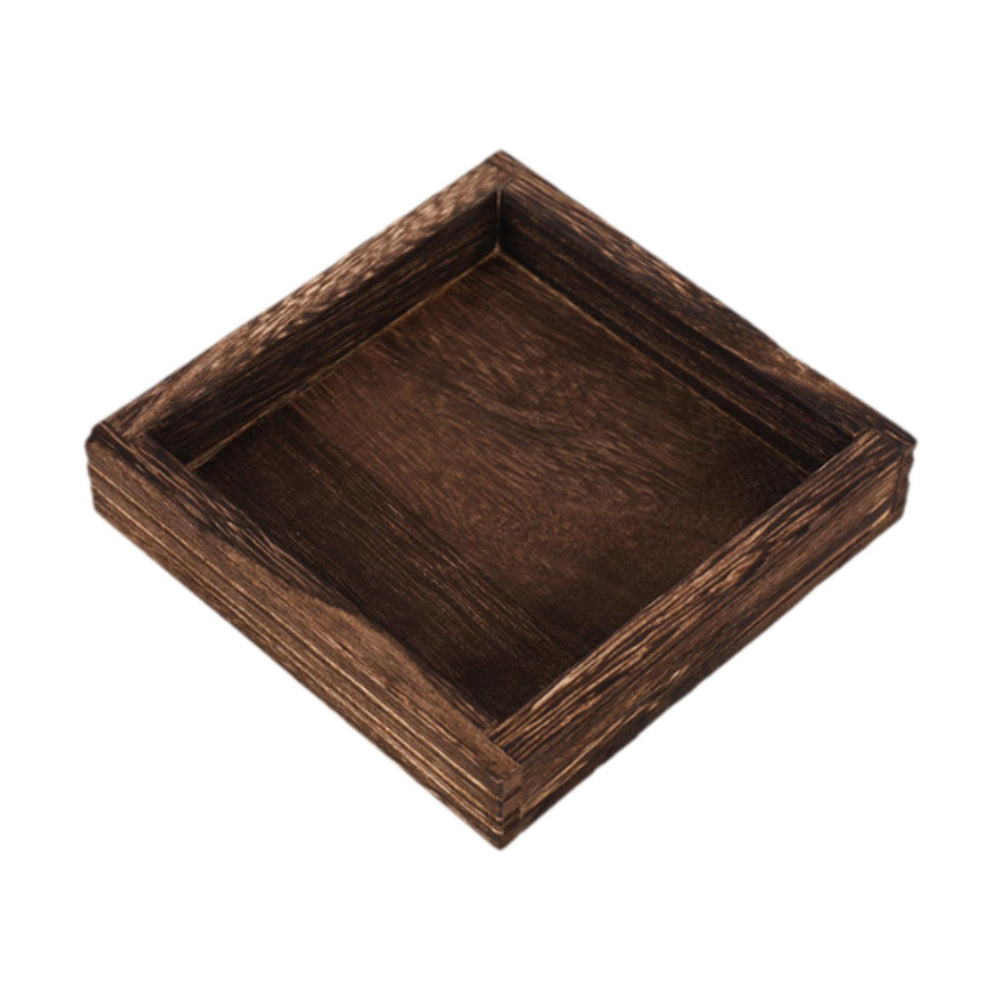 Crofta Wood Serving Tray Snacks Plate Snack Tray for Tea Coffee Table Decor Wedding Square S