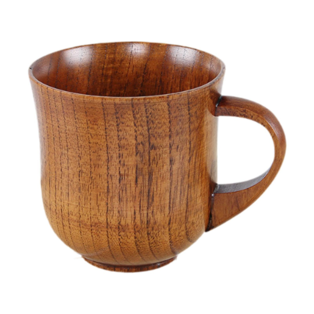 Crofta Wooden Cup Small Polished Simple Milk with Handle Drinking Cup Retro Tea Cup