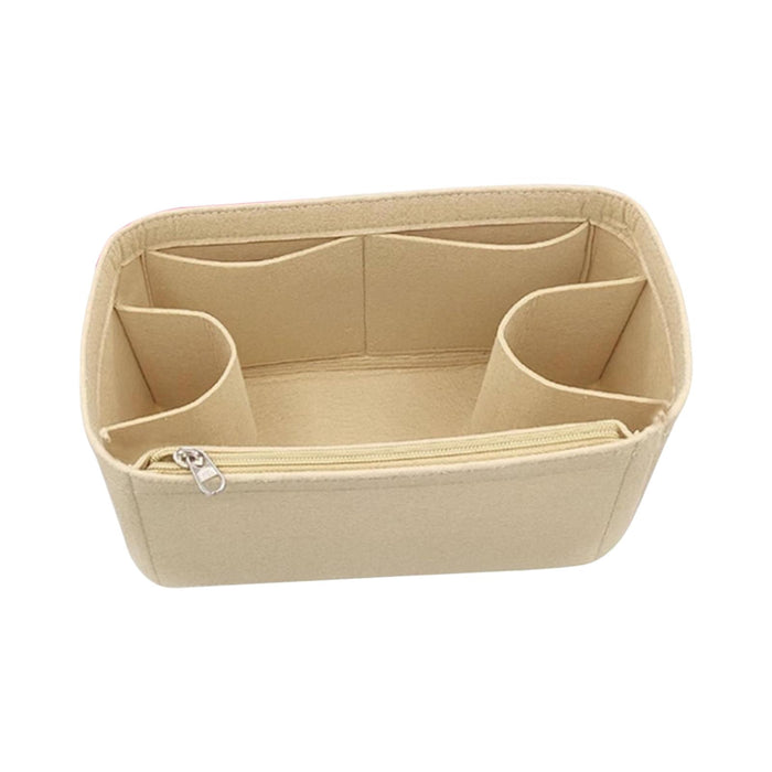 Purse Organizer Insert for Handbags Shaper Felt Bag Organizer for Tote Purse Light Beige L