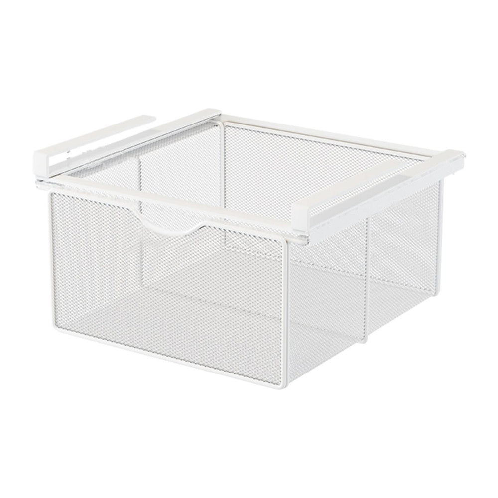 Under Shelf Wire Basket Hanging Pullout Drawer Basket for Office Home Closet White XL