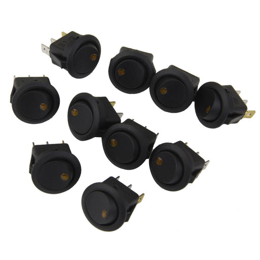 Crofta 10pcs Yellow Led Dot Light Car Auto Boat Round Rocker ON/OFF Toggle Switch