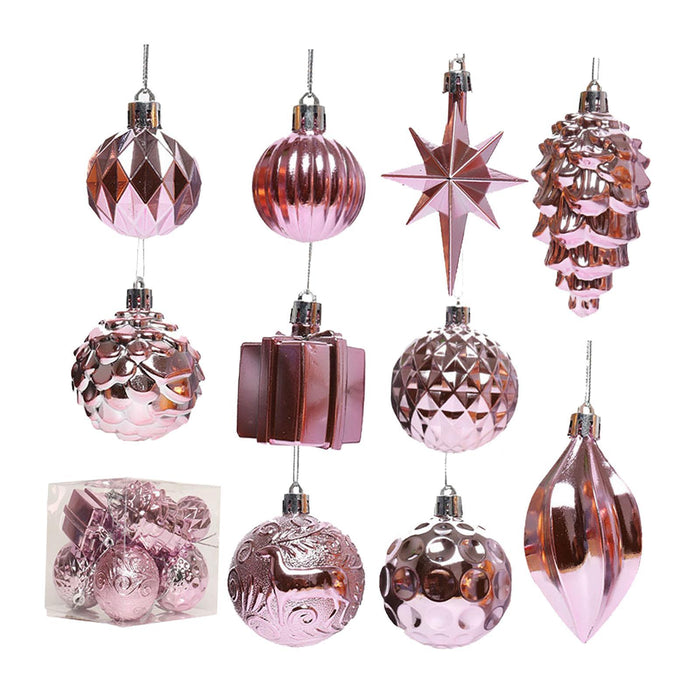 Crofta 12Pcs Christmas Ball Ornaments Baubles for Birthday Anniversary Thanksgiving