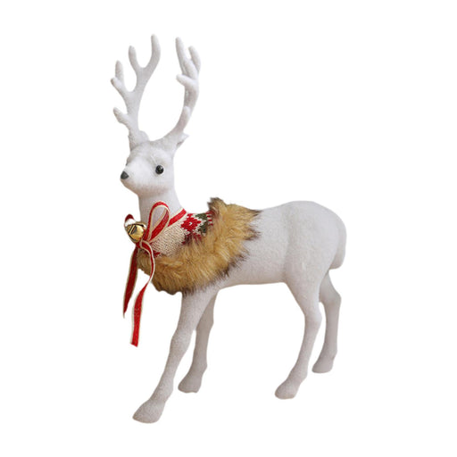 Crofta Xmas Sculpture Gift Christmas Elk Statue for Living Room Indoor Shelf Turning head Elk