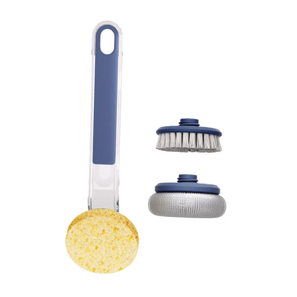 Crofta Pot Brush Non Scratch Scrubbing Dish Brushes for Stoves Cleaning Countertops Blue