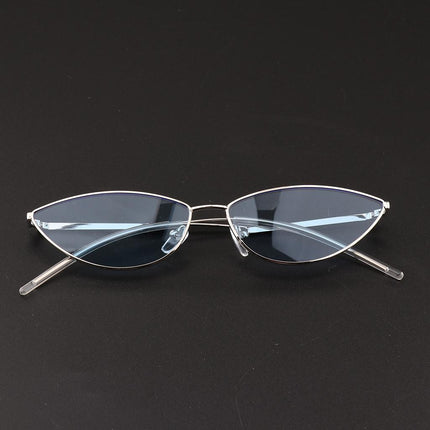 Crofta Vintage Cat Eye Sunglasses Gothic Triangle Narrow Glasses Golden-Blue