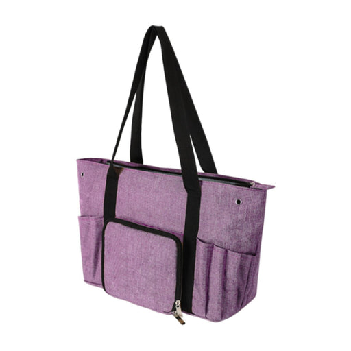 Yarn Storage Tote Bag for Crocheting Lightweight with 2 Holes Yarn Organizer violet