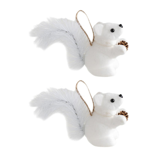 Crofta 2 Pieces Christmas Hanging Decoration Squirrel Hanging Pendant for Home Wall Style B