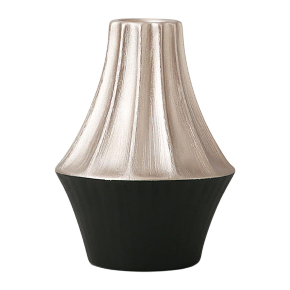 Crofta Ceramic Flower Vase Pot 6.1x8.2inch for Kitchen Study Mantel End Table Decor Silvery Black