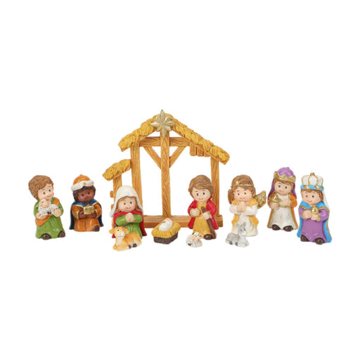 Crofta 12 Pieces Holy Family Figurines Figure Crafts Resin for Holiday Table Cabinet colorful