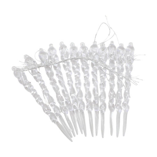 Crofta 12Pcs Icicle Christmas Tree Hanging Ornaments Clear for Winter Door New Year Spiral Strip