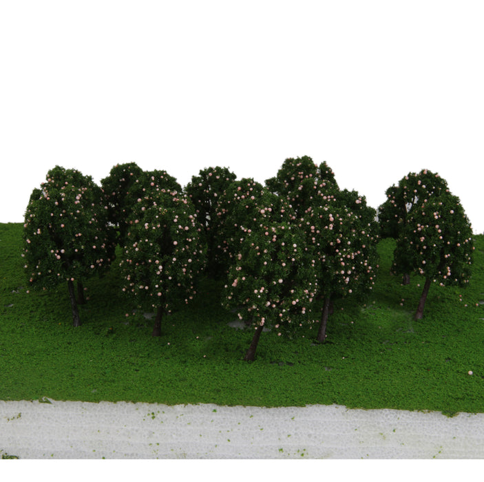 20pcs Model Train Pink Fruit Trees Garden Street Layout Scale 1/100 9.5CM