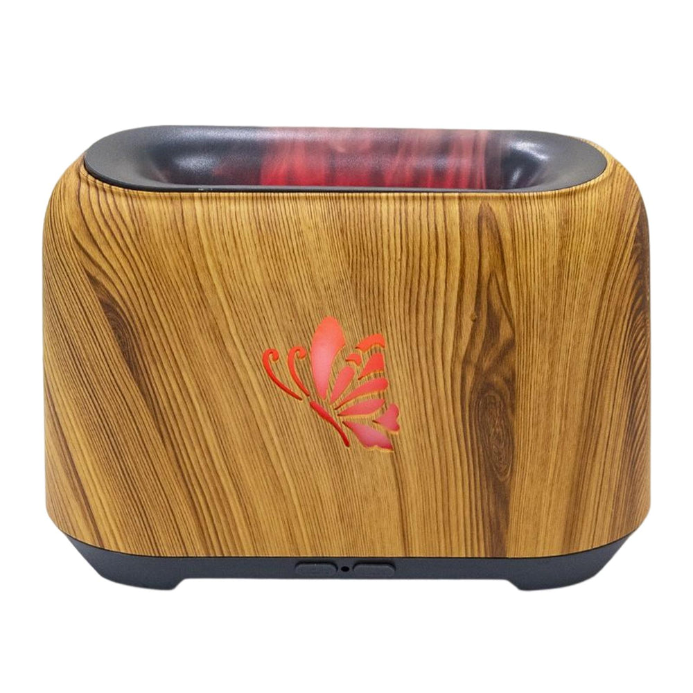 Crofta Flame Essential Oil Diffuser Scent Diffuser Quiet for Home Office Yoga Light Wood Grain