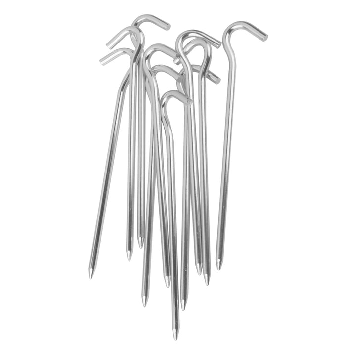 Crofta 10  x  Outdoor Aluminium Alloy Tent Peg Nail Stakes Hooks Hiking Tarp