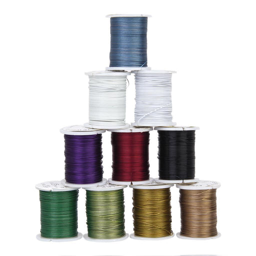 Crofta 10 Rolls Mixed Color Steel Beading Wire Thread String 0.45mm DIY Jewellery Making