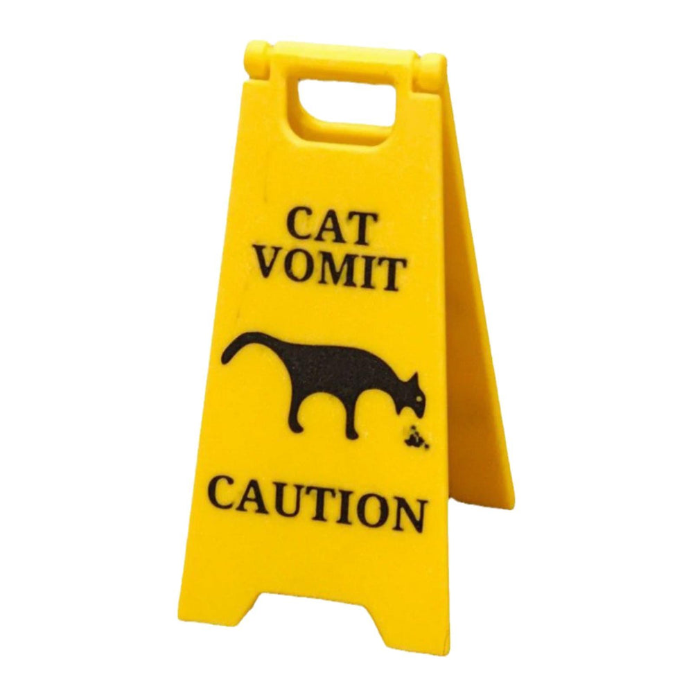 Crofta Cat Vomiting Sign Ornament Funny Cat Themed Ornament Statue Desktop Ornament