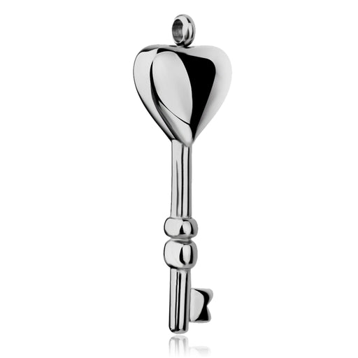 Crofta Women Stainless Steel Cremation Memorial Pedant Heart Door Key Silver