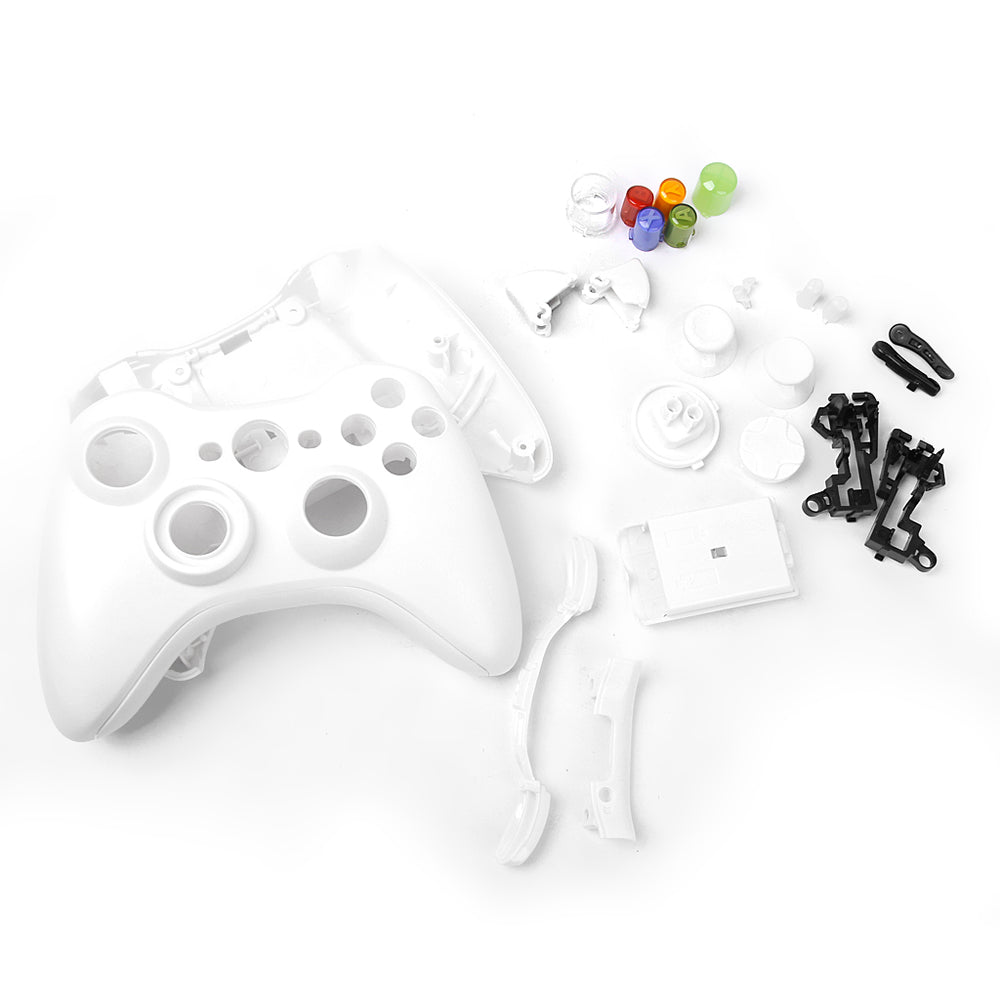 Crofta Full Housing Shell Case Kit Replacement Parts for Xbox 360 Wireless Controller - White