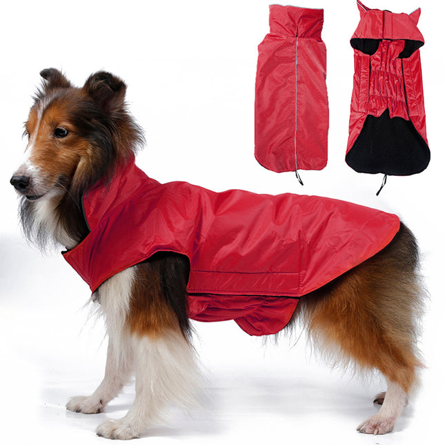 Crofta Waterproof Pet Dog Waistcoat Jacket Fleece Lined Raincoat Clothes XS Red