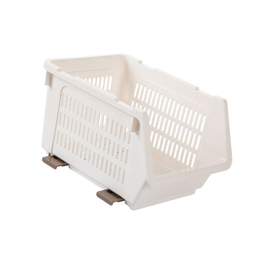 Crofta Stacking Storage Basket Cabinet Storage Rack for Bathroom Countertops Closet White