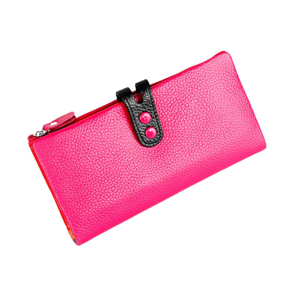 Womens Wallet Ladies Billfold Trendy Long Clutch for Commuting Dating Travel Rose