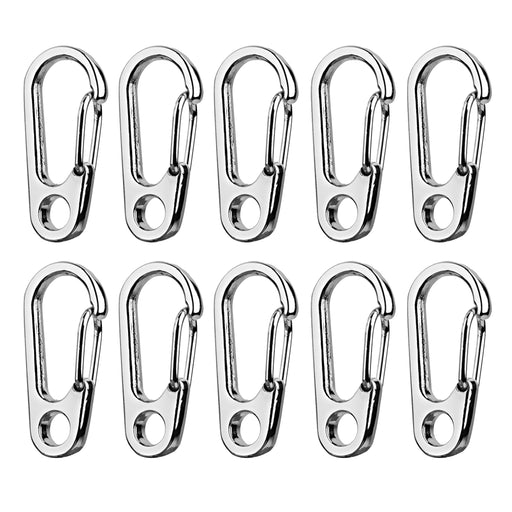 Crofta 10Pcs Silver Alloy Keychain Snap Buckle Carabiner Camping Hiking Spring Hook