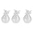 Crofta 3pcs Clear Glass Angle Design Clear Glass Flower Vase Air Plants Hydroponic Pot Tea Light Candle Holder