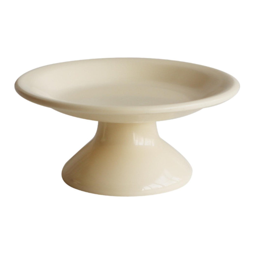 Crofta Footed Bowl Countertop Decorative Bowl for Dining Table Home Decor Farmhouse Shallow dish beige