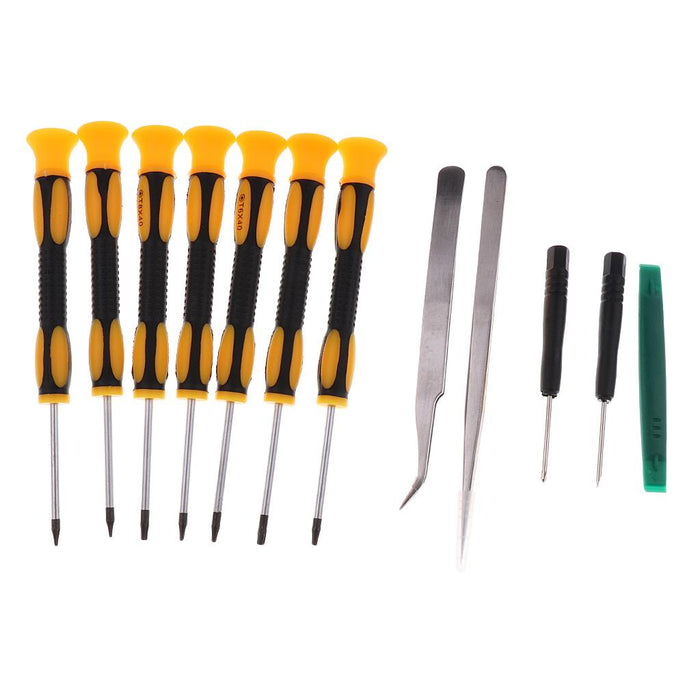 12 in 1 Repair Kit Precision Screwdriver Set + Flat Head + Tweezers + Safe Plying Pry Tool for Xbox 360 and Other Electronics Repair