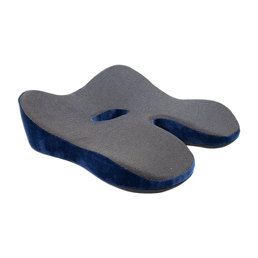 Breathable Memory Foam Seat Cushion U Shape Seat Cushion Contoured Corrector Navy Blue