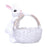 Crofta Easter Rabbit Statue Craft Container Easter Basket for Home Yard Living Room White