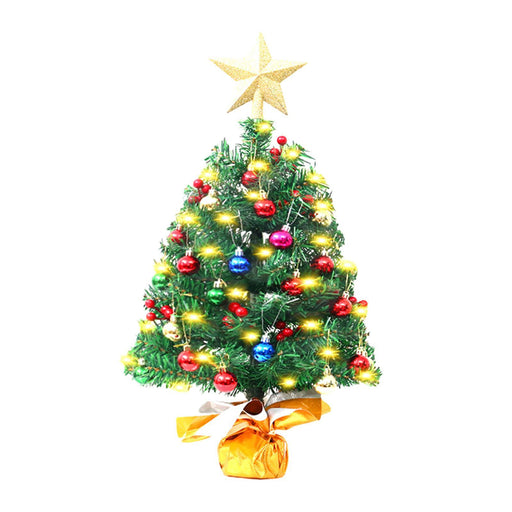 Crofta 1.48ft Mini Christmas Tree Small with Light for Bedroom Themed Party Counter Warm Light