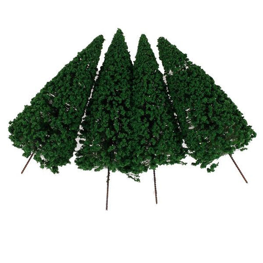 Crofta 10pcs Dark Green Scenery Landscape Model Cedar Trees 12cm