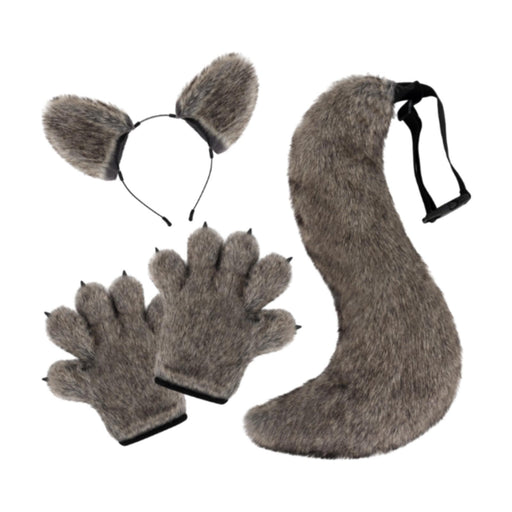 Crofta Wolf Ears and Tail Set Animal Cosplay for Carnival Holiday Stage Performance Grey