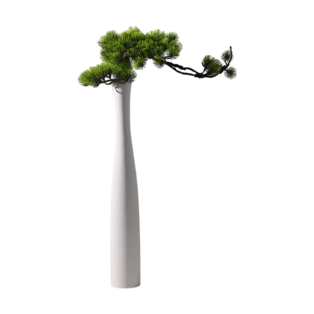 Crofta Tall Ceramic Flower Vase Indoor Floral Arrangement Decorative Vase Plant Pot White Pine Branch