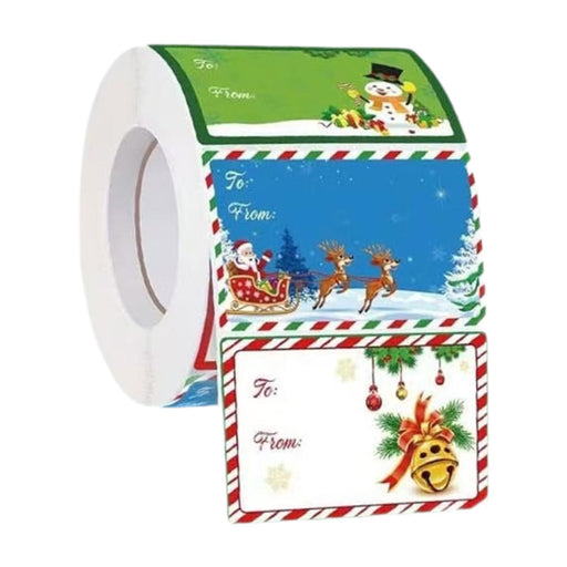 Crofta 500Pcs Christmas Stickers Labels Paper Tags for Birthday Party Favor Holiday Style B