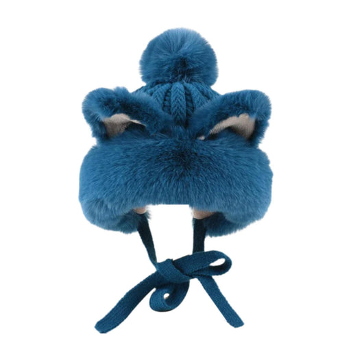 Crofta Winter Plush Hat Earflaps Fashion Trapper Hat for Cycling Motorcycle Skating Blue