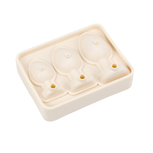 Crofta Silicone Ice Cubes Mould 3 Grids Ice Cubes Tray for Drinks Coffee Restaurant Skin Color