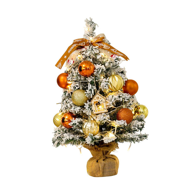 Crofta Xmas Mini Artificial Tree Christmas Artificial Tree for Desktop Office Craft with light